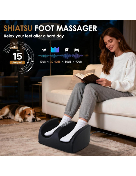 Masajeador de pies eléctrico CCHYF con calor y rodillos