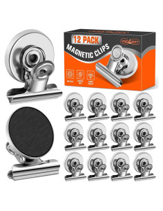 Clips Magnéticos VNDUEEY 12 Paquete para Nevera y Oficina