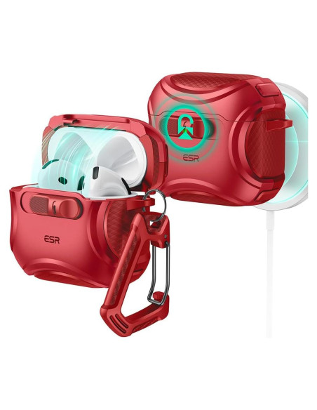 Funda ESR para AirPods 4 Generación 2024 USB-C Rojo
