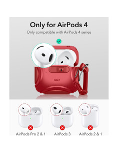 Funda ESR para AirPods 4 Generación 2024 USB-C Rojo 2
