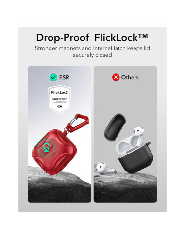 Funda ESR para AirPods 4 Generación 2024 USB-C Rojo