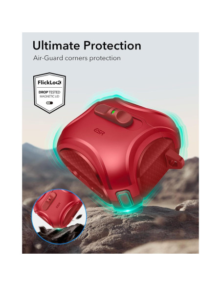 Funda ESR para AirPods 4 Generación 2024 USB-C Rojo
