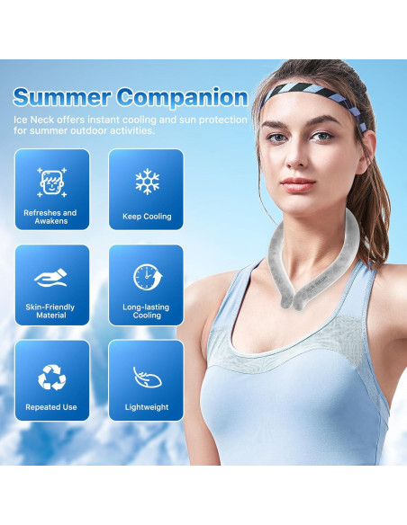 Tubo de Enfriamiento para Cuello HAKT Gris Reutilizable 17.8x12.7cm