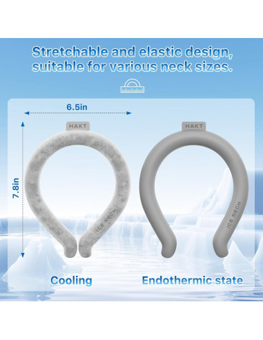 Tubo de Enfriamiento para Cuello HAKT Gris Reutilizable 17.8x12.7cm