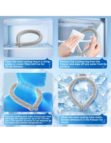 Tubo de Enfriamiento para Cuello HAKT Gris Reutilizable 17.8x12.7cm