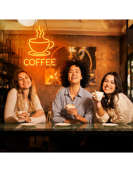 Luz de Neón de Café Basaneon Dimmable USB 15.7x32.5cm