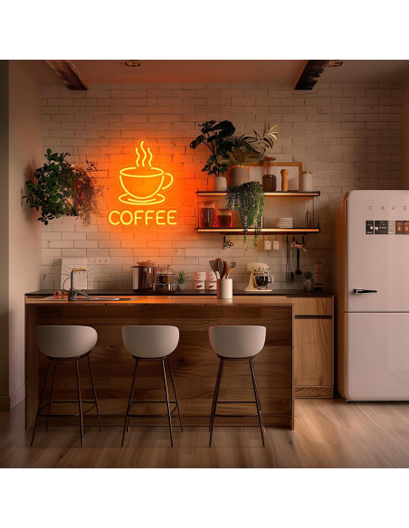 Luz de Neón de Café Basaneon Dimmable USB 15.7x32.5cm