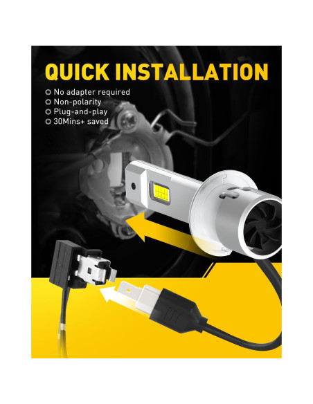 Bombillas LED AUXITO H1 para Niebla, 600% Brillo 6500K, 2 Pzas