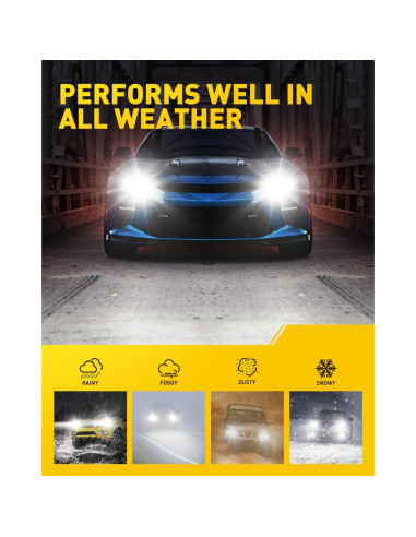 Bombillas LED AUXITO H1 para Niebla, 600% Brillo 6500K, 2 Pzas