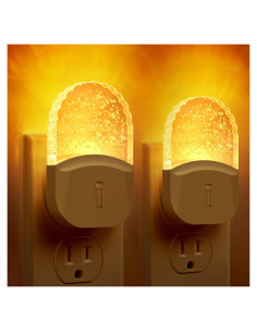 Luz Nocturna LED Briignite 2 Paquete Ámbar Regulable con Sensor