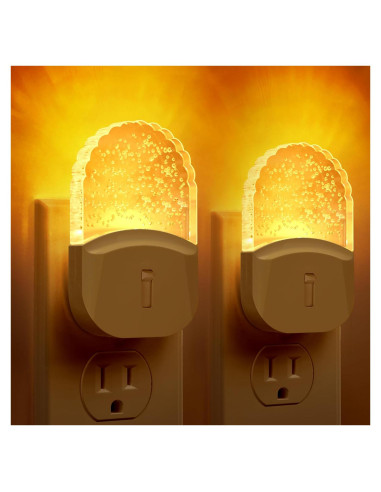 Luz Nocturna LED Briignite 2 Paquete Ámbar Regulable con Sensor