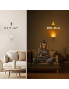 Luz Nocturna LED Briignite 2 Paquete Ámbar Regulable con Sensor 2