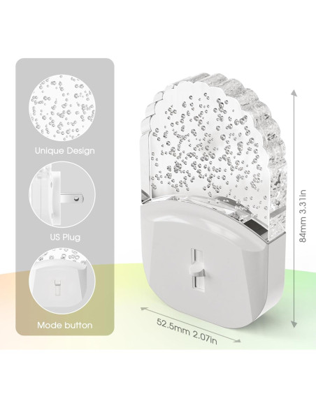 Luz Nocturna LED Briignite 2 Paquete Ámbar Regulable con Sensor
