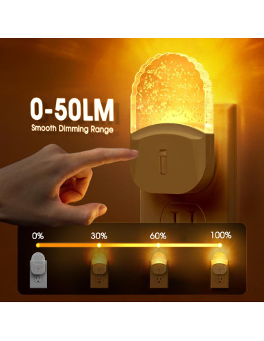 Luz Nocturna LED Briignite 2 Paquete Ámbar Regulable con Sensor