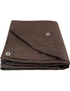 Lona de Tela Marrón Oscuro 2.09kg 6x8ft Resistente al Agua 2