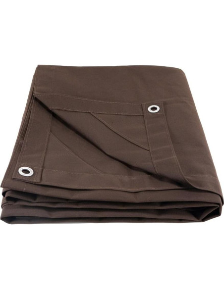 Lona de Tela Marrón Oscuro 2.09kg 6x8ft Resistente al Agua