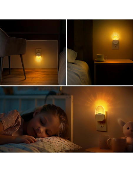 Luz Nocturna LED Briignite 2 Paquete Ámbar Regulable con Sensor