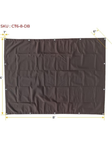 Lona de Tela Marrón Oscuro 2.09kg 6x8ft Resistente al Agua
