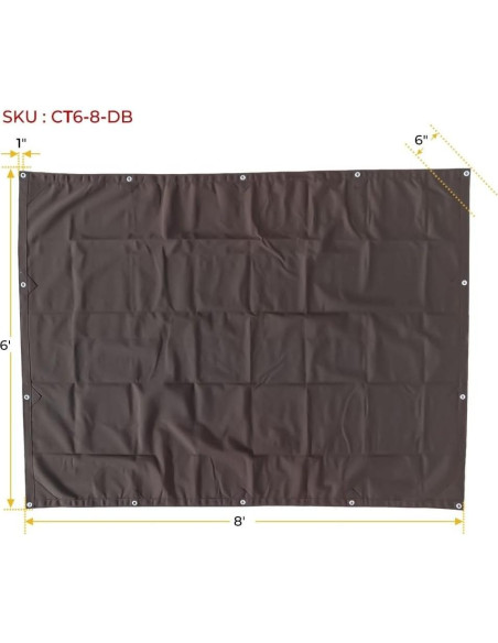 Lona de Tela Marrón Oscuro 2.09kg 6x8ft Resistente al Agua