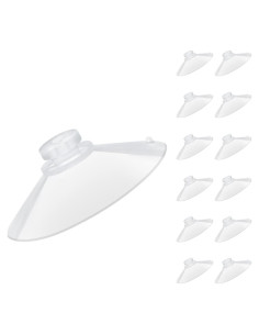 12 Ventosas Transparentes 5.5 cm LuluEasy para Vidrio