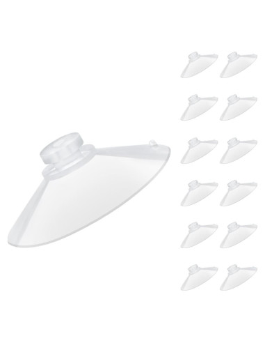12 Ventosas Transparentes 5.5 cm LuluEasy para Vidrio