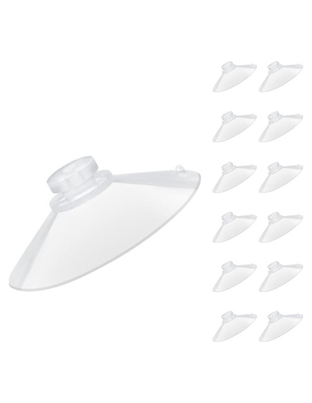 12 Ventosas Transparentes 5.5 cm LuluEasy para Vidrio