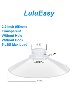 12 Ventosas Transparentes 5.5 cm LuluEasy para Vidrio 2