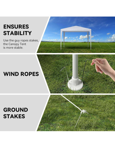 Carpa de Fiesta Exterior DVIEN 3x3m Impermeable Blanca