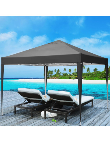 Carpa Plegable 3 Paredes COBIZI 10x10m Impermeable Negra