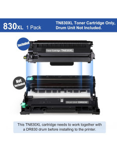 Cartucho de Tóner Negro TN830XL toinkbea para Brother - 3000 Páginas 2