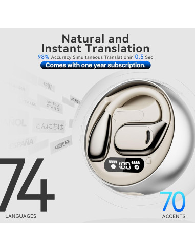Auriculares de Traducción AI OWS 144 Idiomas Offline