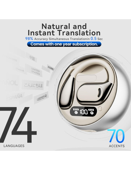 Auriculares de Traducción AI OWS 144 Idiomas Offline