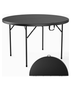 Mesa Redonda Plegable VINGLI 48" Negra para Eventos 408 kg