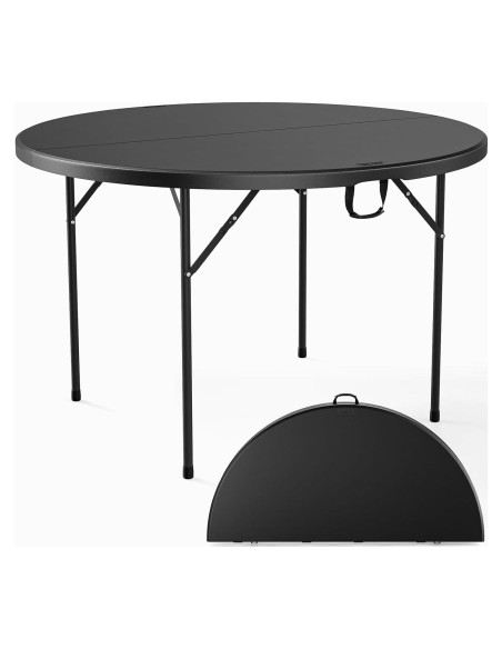 Mesa Redonda Plegable VINGLI 48" Negra para Eventos 408 kg