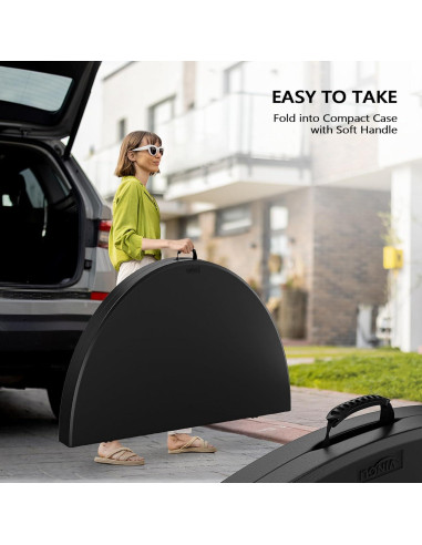 Mesa Redonda Plegable VINGLI 48" Negra para Eventos 408 kg