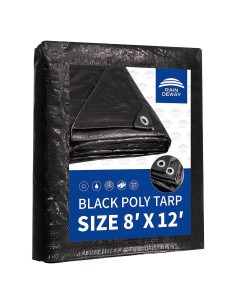 Lona Negra RAINDEWAY 2.44x3.66m Impermeable 8 Mil UV