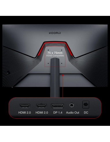 Monitor de Juegos KOORUI 27" FHD 240Hz 1ms Negro GN02