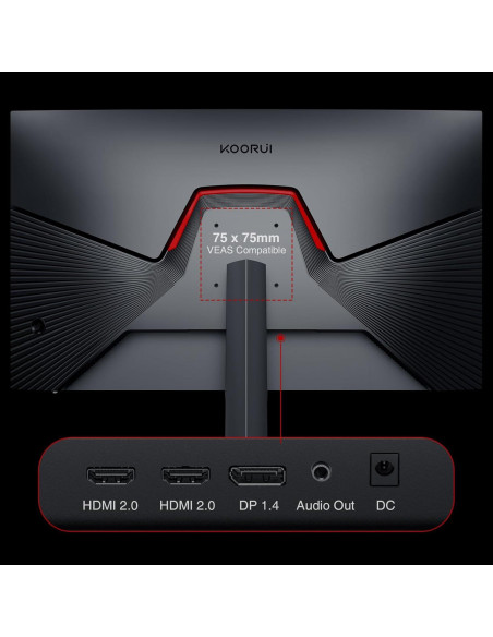 Monitor de Juegos KOORUI 27" FHD 240Hz 1ms Negro GN02
