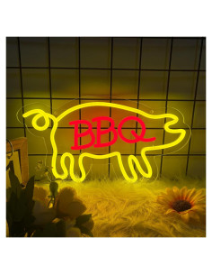 Cartel de Neón BBQ LED Moneter 42.5x26.4cm Decoración