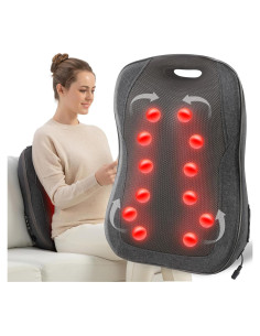 Masajeador de Espalda Shiatsu CooCoCo 4D Almohadilla Gris