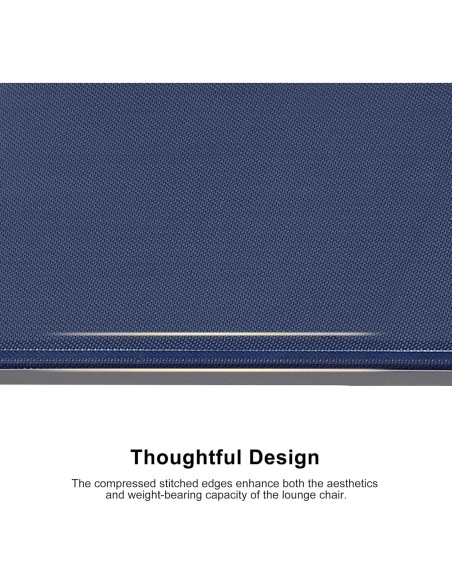 Juego de 3 Sillones Reclinables de Patio Purple Leaf Azul Marino