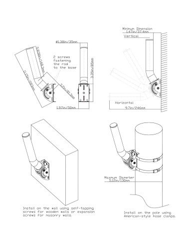 Soporte de Antena Inalámbrico EOQO 2-Pack Acero Inoxidable