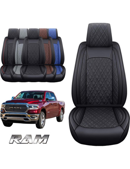 Funda de Asiento de Coche YIERTAI Dodge Ram 2009-2025 Negro