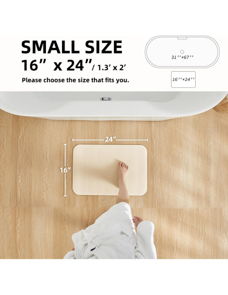 Alfombra de Baño Antideslizante TYUU Beige 40.6x61cm