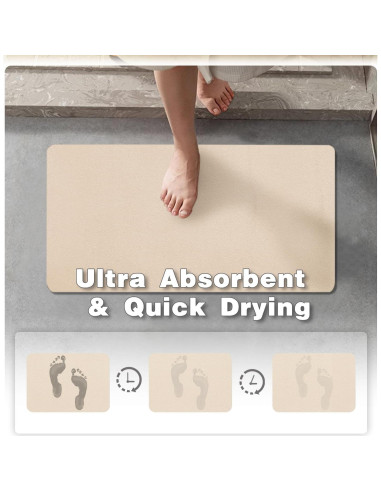 Alfombra de Baño Antideslizante TYUU Beige 40.6x61cm