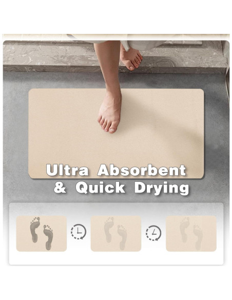 Alfombra de Baño Antideslizante TYUU Beige 40.6x61cm