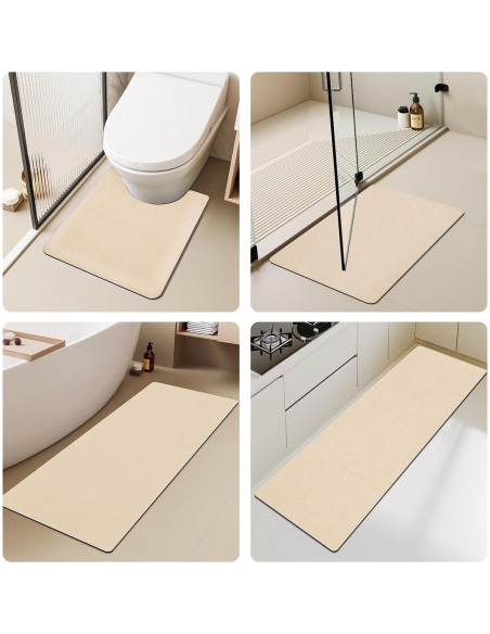 Alfombra de Baño Antideslizante TYUU Beige 40.6x61cm