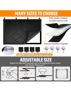 Cubierta de Chimenea CADARA 84cm x 74cm Aislante Negro 2