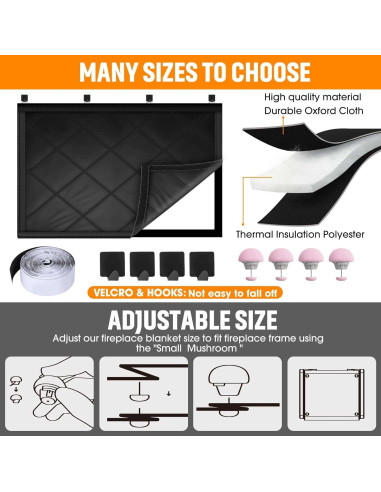 Cubierta de Chimenea CADARA 84cm x 74cm Aislante Negro