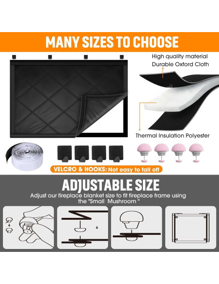 Cubierta de Chimenea CADARA 84cm x 74cm Aislante Negro